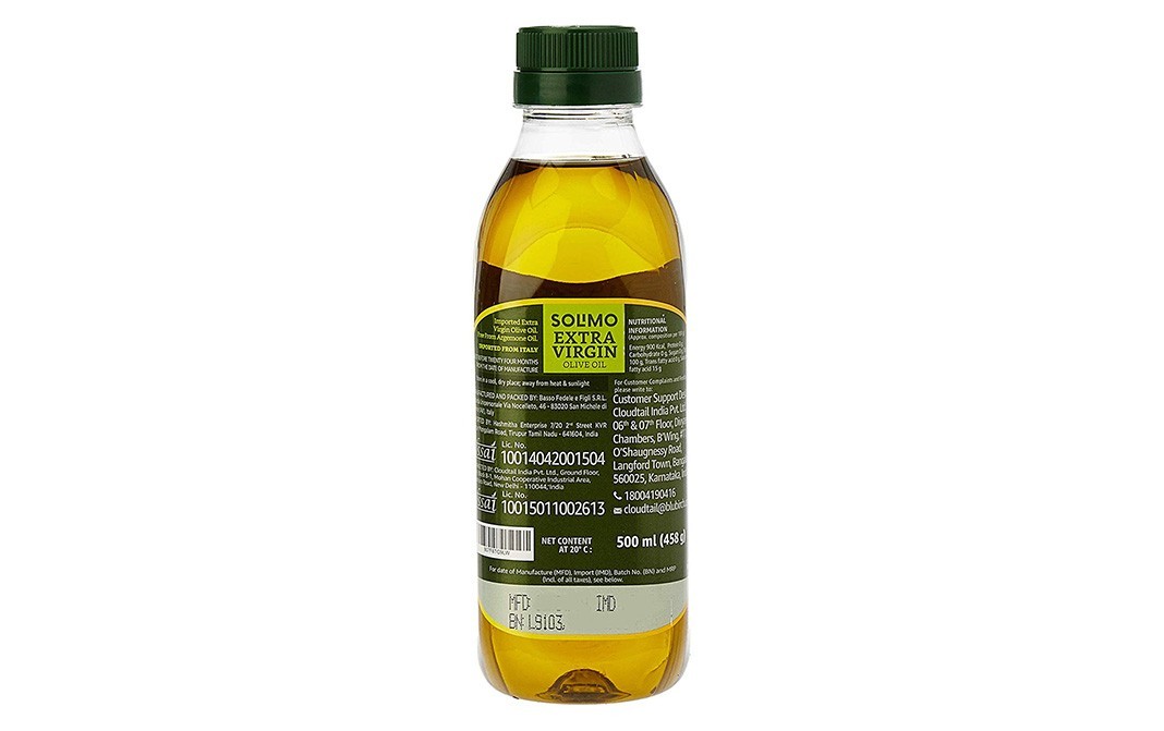Solimo Extra Virgin Olive Oil    Plastic Bottle  500 millilitre